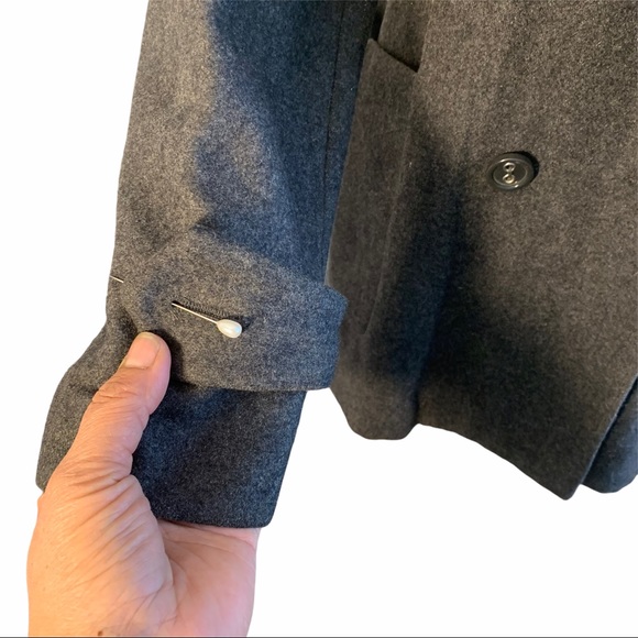 Sasha Design And Quality Dark Gray Peacoat - Picture 13 of 15